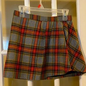 J crew wool plaid mini skirt